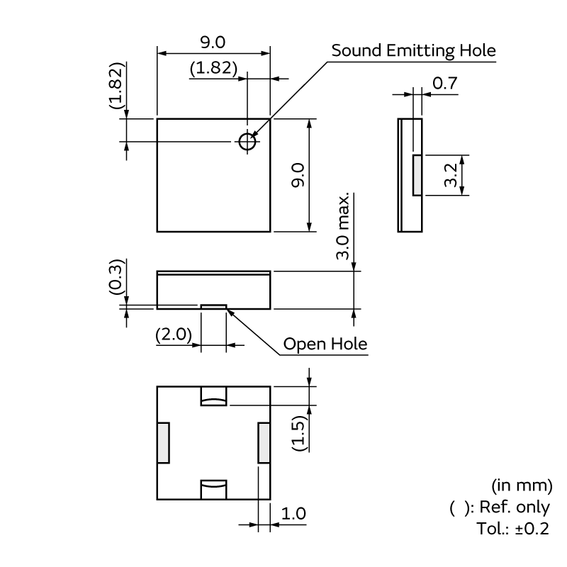 PKMCS0909E48H0-R1|圧電サウンダ/ブザー|発音部品(ブザー)|村田製作所