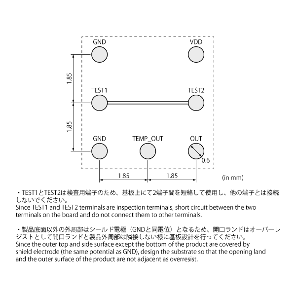 Standard lad pattern（Top View）